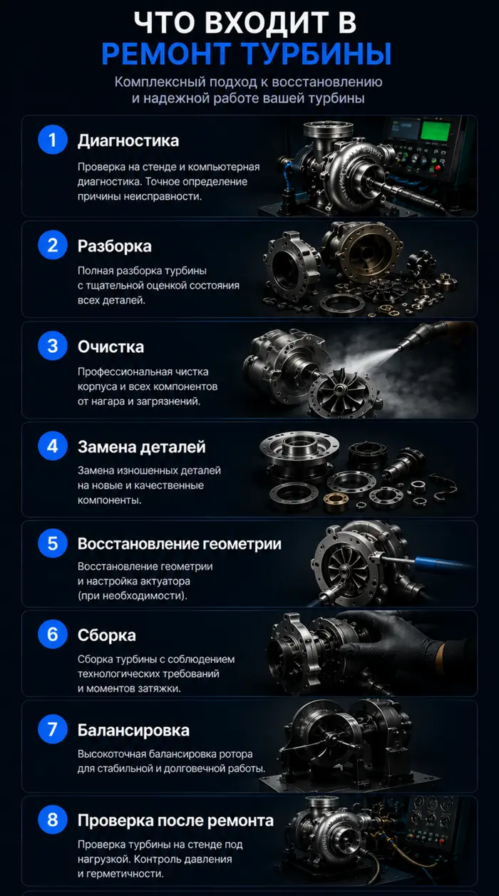 что входит в ремонт турбины