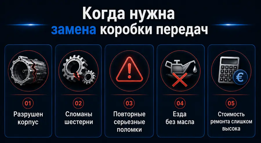 когда нужна замена коробки передач